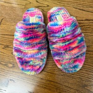 UGG Multicolor Faux Fur Slippers